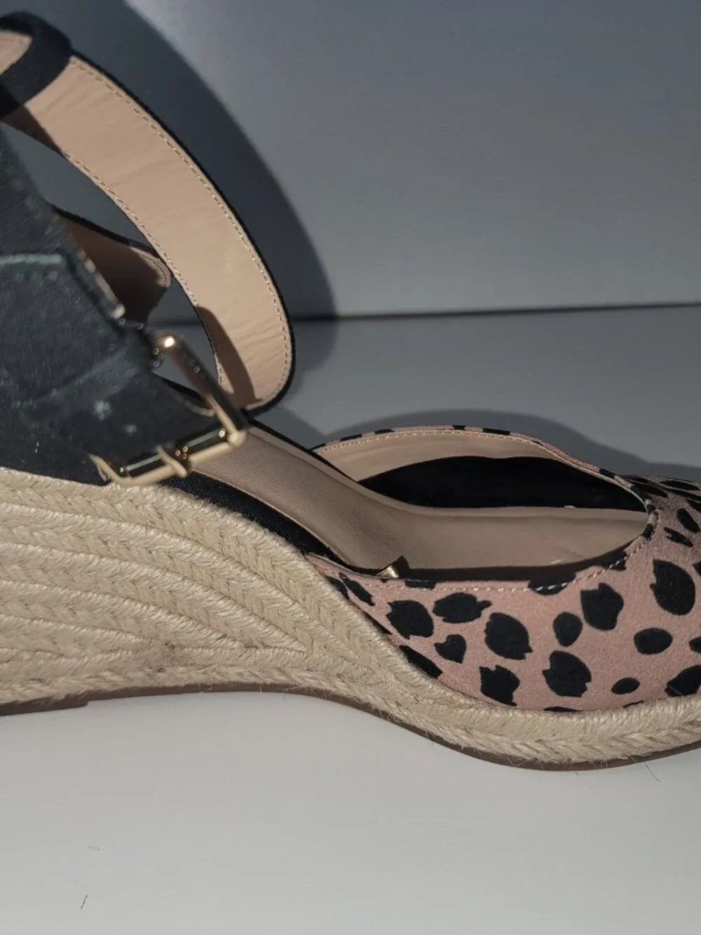 LOFT Animal Print Espadrille Wedges Size 9